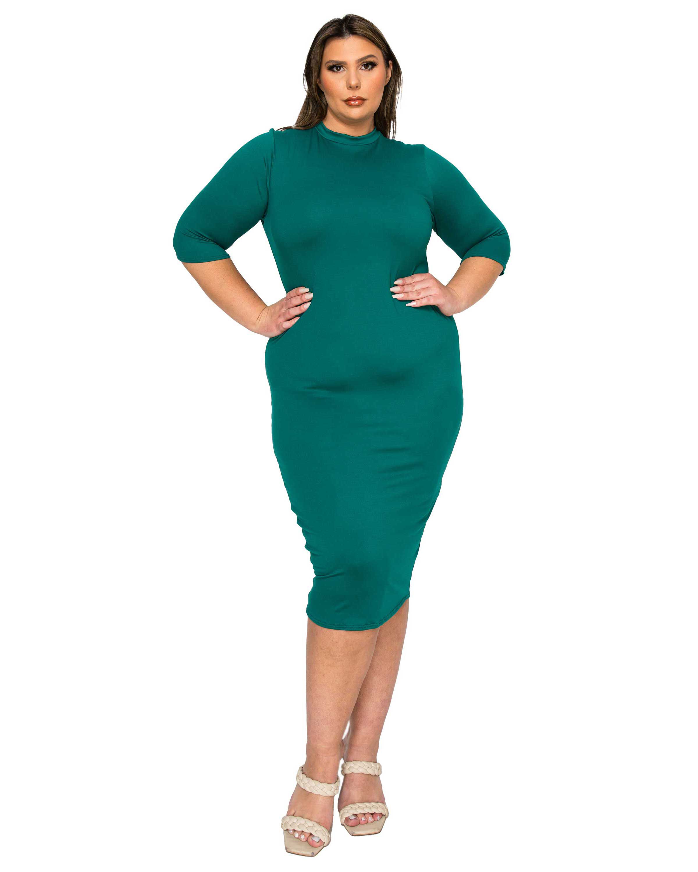MONA MIDI DRESS, Dark Green / Forest Green, hi-res image number 0