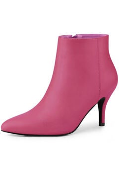 POINTED TOE STILETTO HEEL SOLID BOOTIES