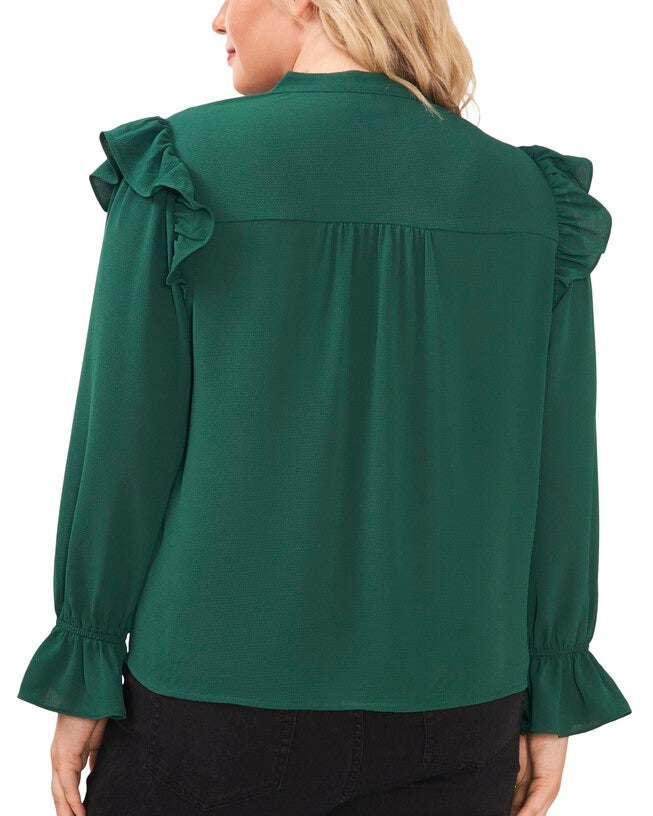 Sophia Pintuck Blouse, Alpine Green / Hunter Green, alternate image number 1