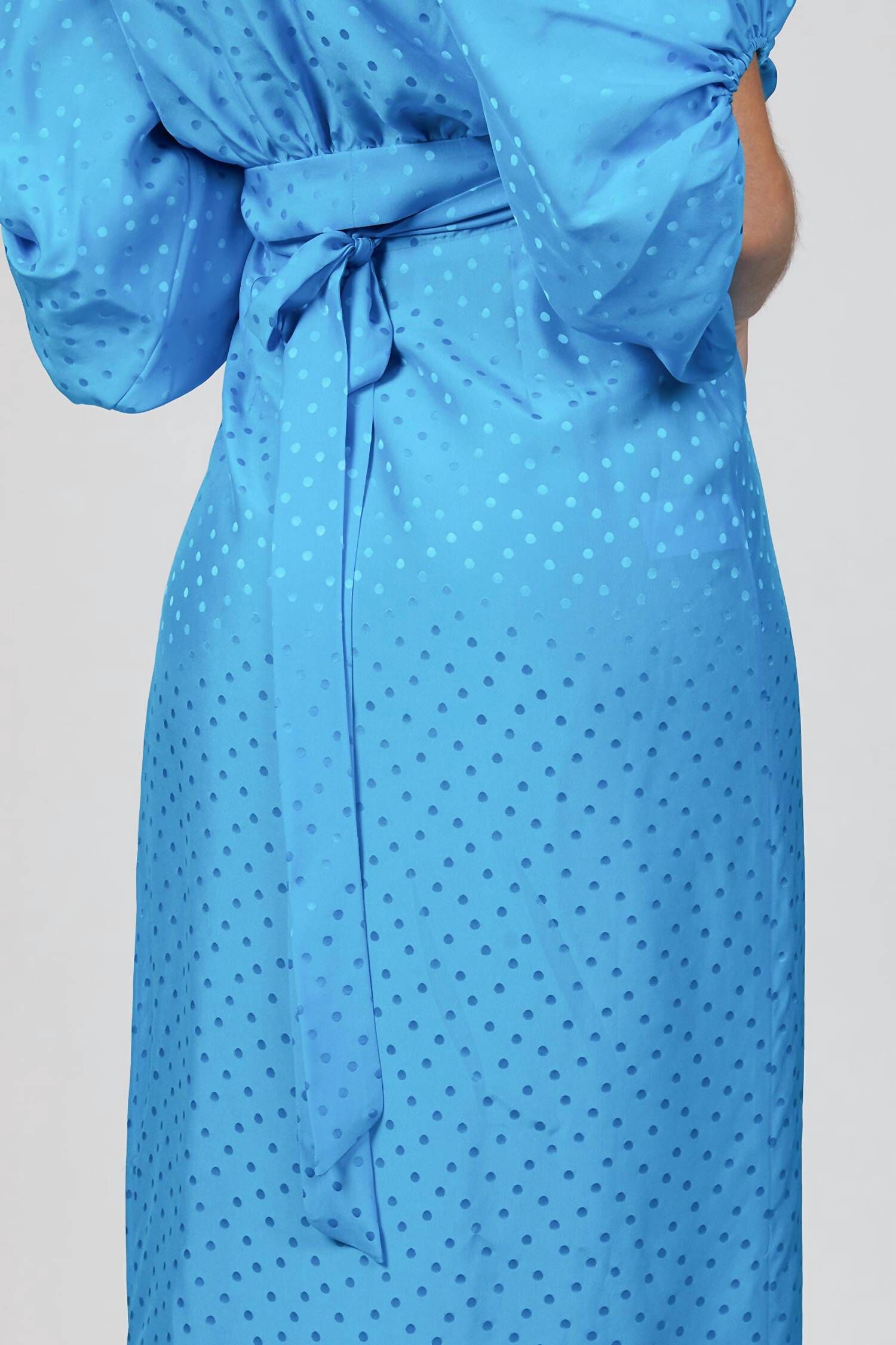 SKIRT IN TURQUOISE JACQUARD, Turquoise Jacquard / Light Blue, alternate image number 3