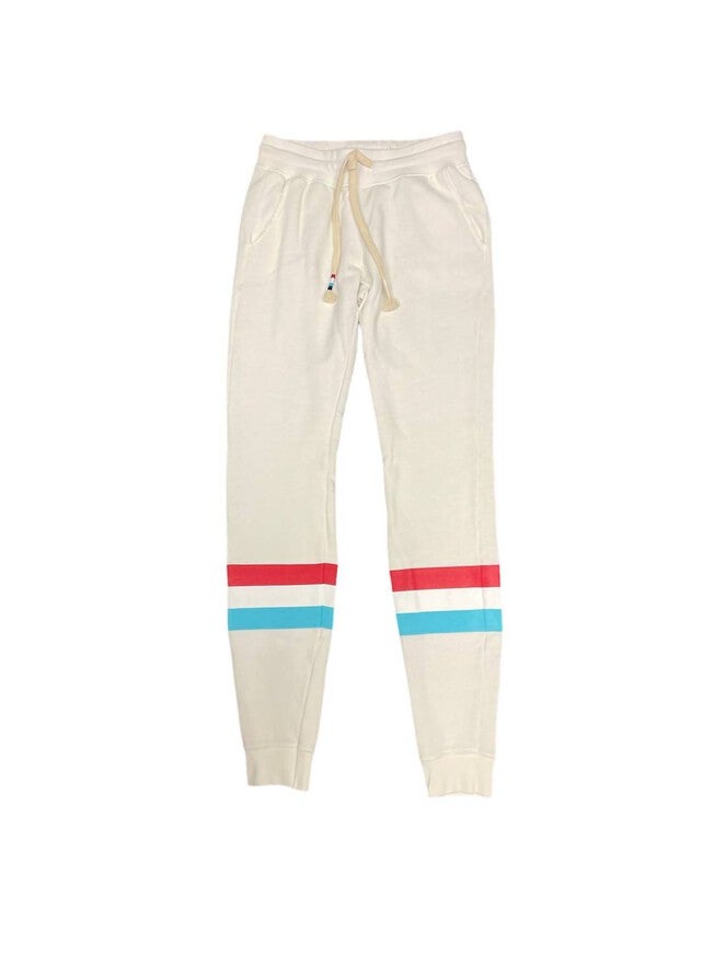Stripe Jogger In White, White / White, hi-res image number null