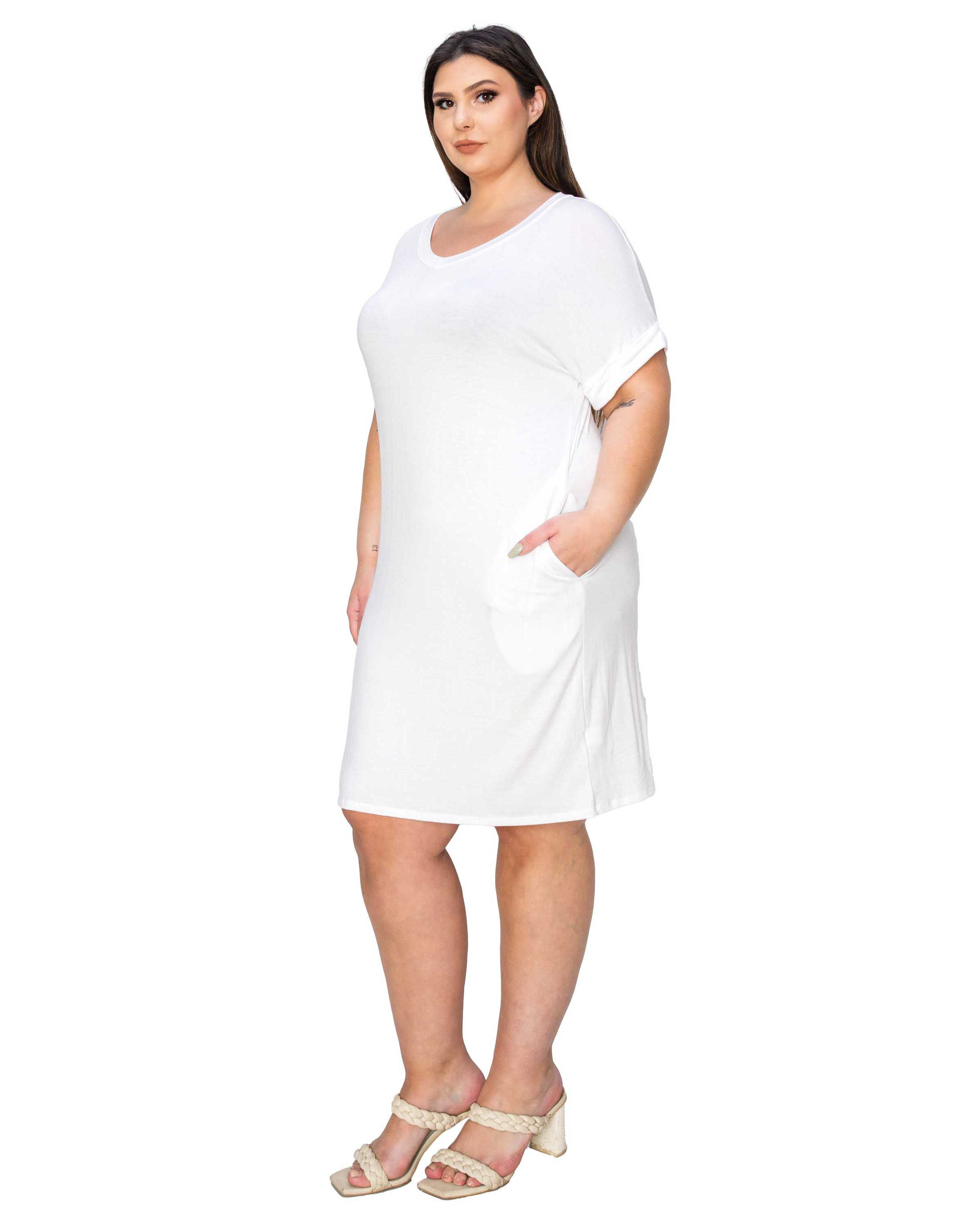 MIA EVERYDAY T-SHIRT DRESS, White / White, alternate image number 2