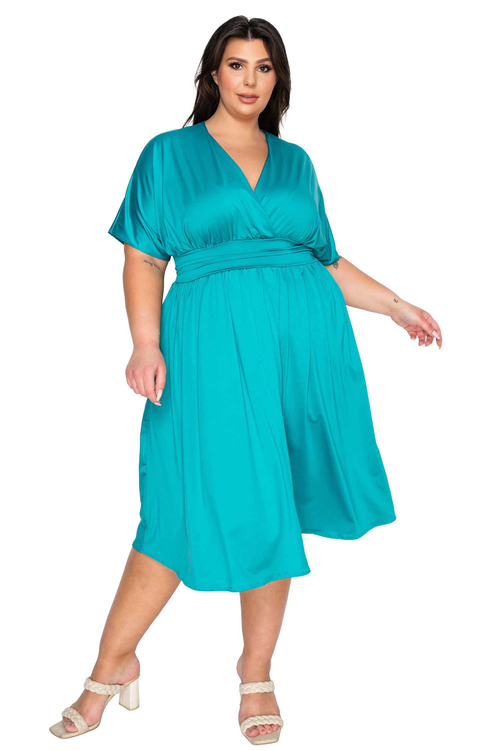 Cyra Empire Midi Dress, Jade / Aqua, hi-res image number 0