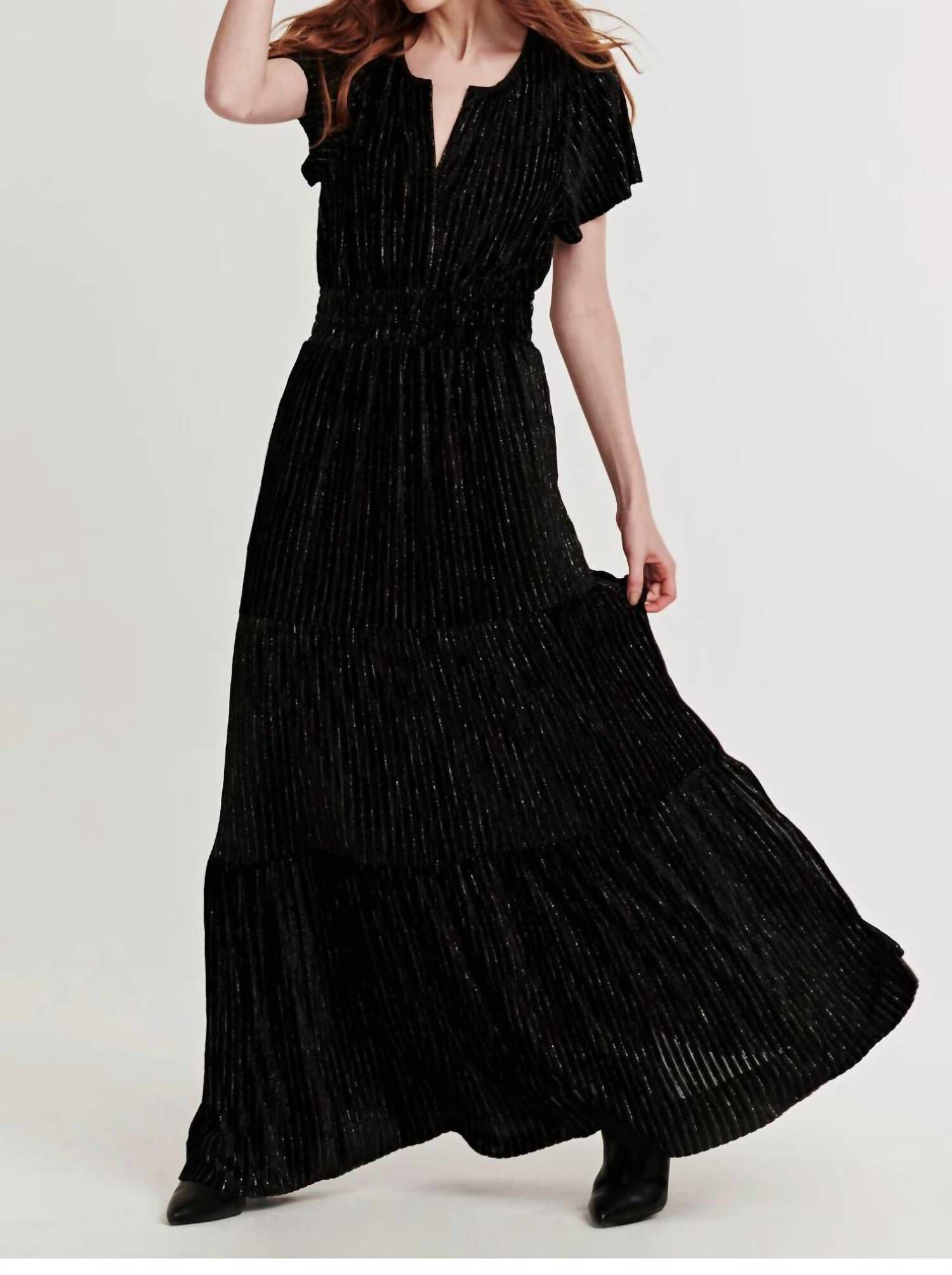 REESE FRONT PLACKET DRESS IN BLACK, Black / Black, hi-res image number 0