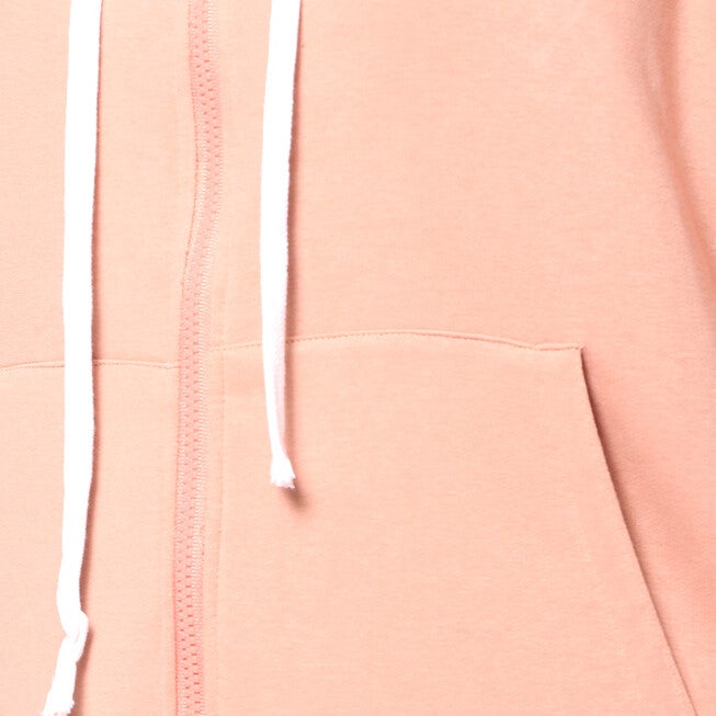 Peach Front Zip Hooded Sweatshirt, , alternate image number null