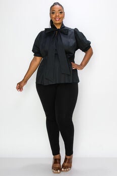 ASHLYN TIE NECK BLOUSE