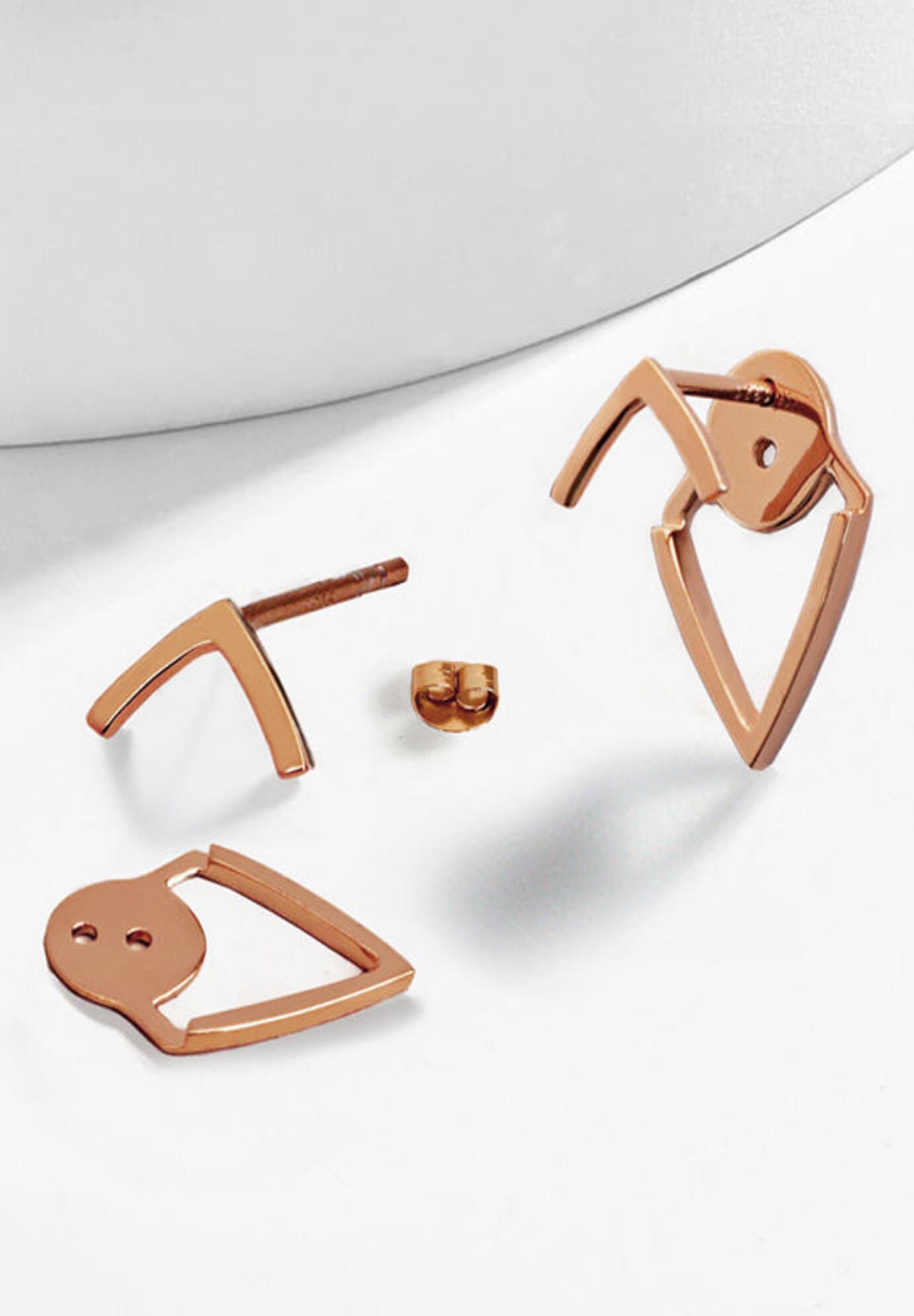 TRILL 2-Way Convertible Wishbone Studs, Rose Gold / Bronze, alternate image number 6