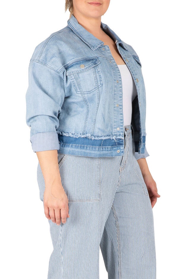 Yara Refurbished Denim Trucker With Sharpa Collar Jacket, , alternate image number null