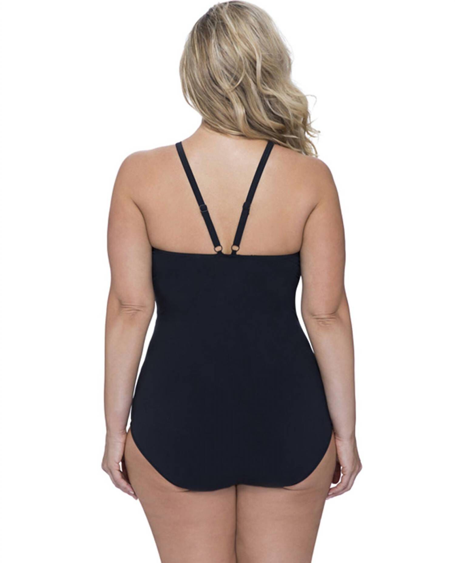 HIGH NECK ONE PIECE SWIMSUIT, Labyrinth / Black, alternate image number 1