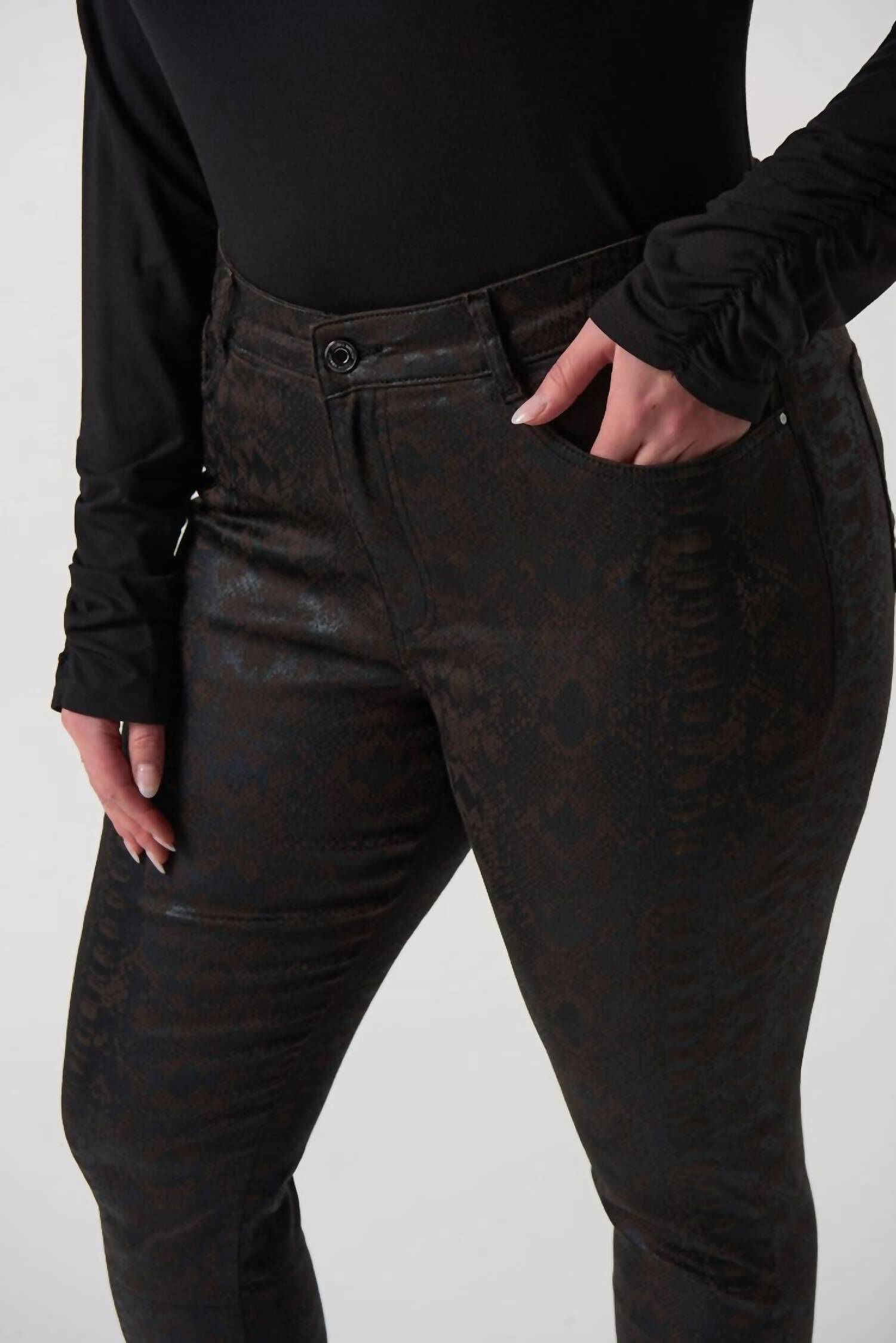 ANIMAL PRINT SLIM-FIT JEANS IN MOCHA/BLACK, MochaBlack / Brown, alternate image number 3