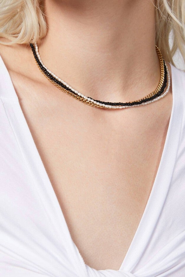 MARCIE NECKLACE IN BLACK, Black / Black, alternate image number null
