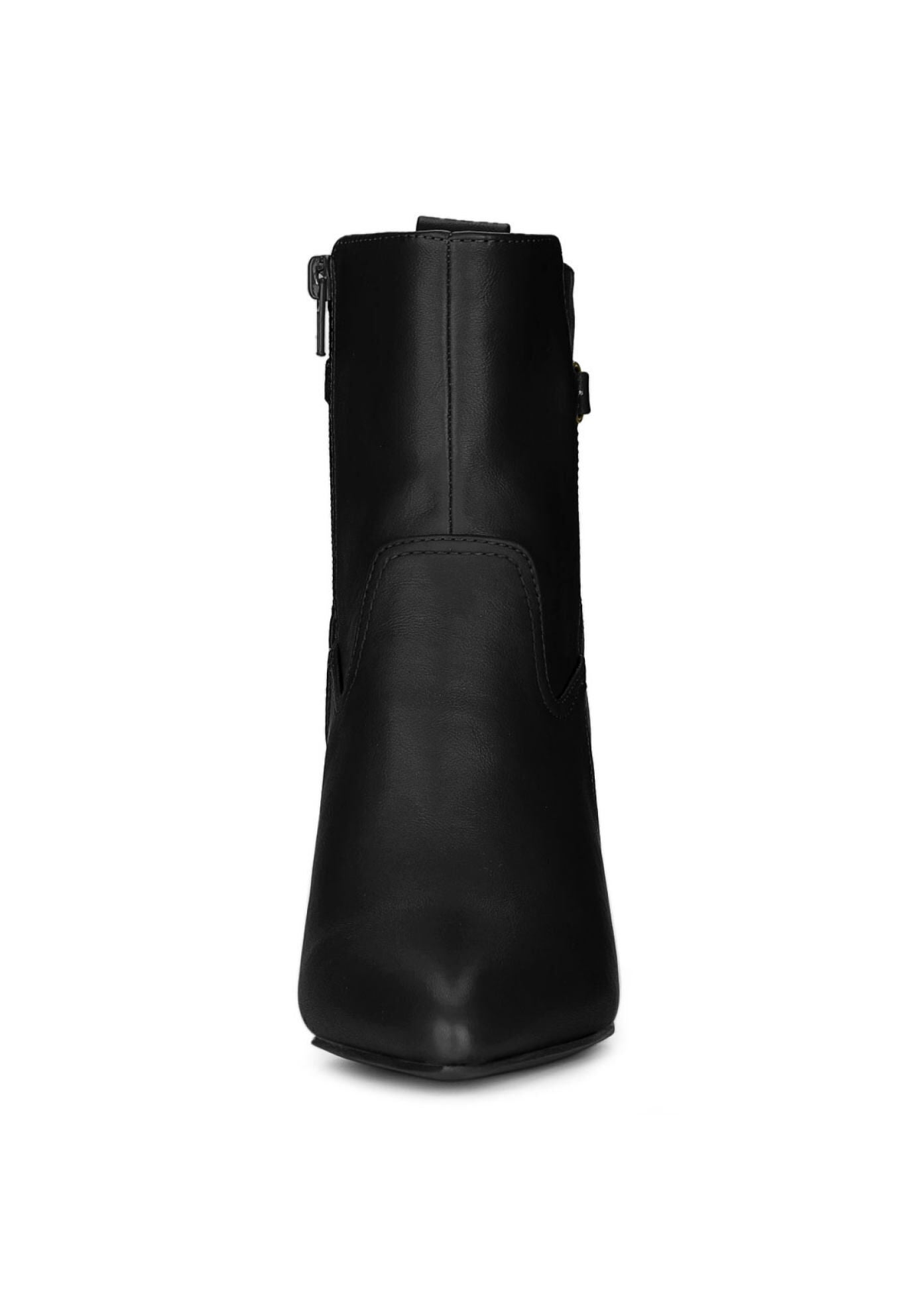 Pointed Toe Chunky High Heels Ankle Boots, Black / Black, alternate image number 1