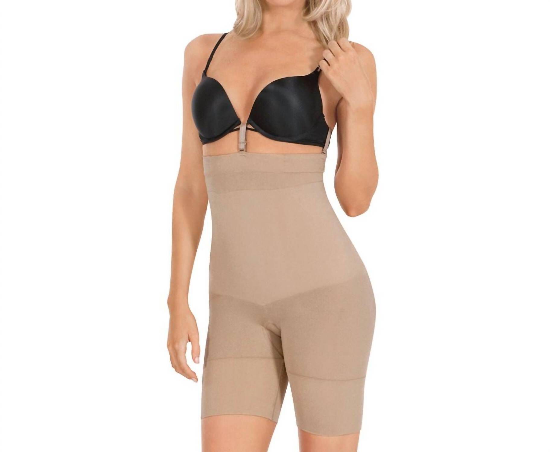 SEAMLESS HIGH WAIST BOXER SHAPER IN NUDE, Nude / Beige, hi-res image number 0