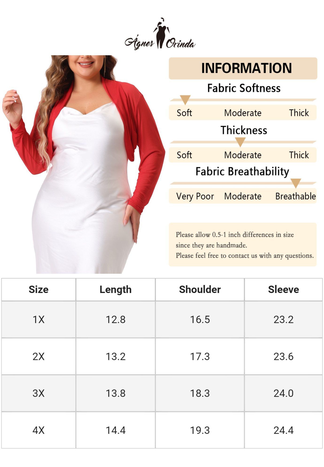 LONG SLEEVE SHEER BOLERO SHRUG MESH CROP CARDIGAN, Red / Red, alternate image number 1