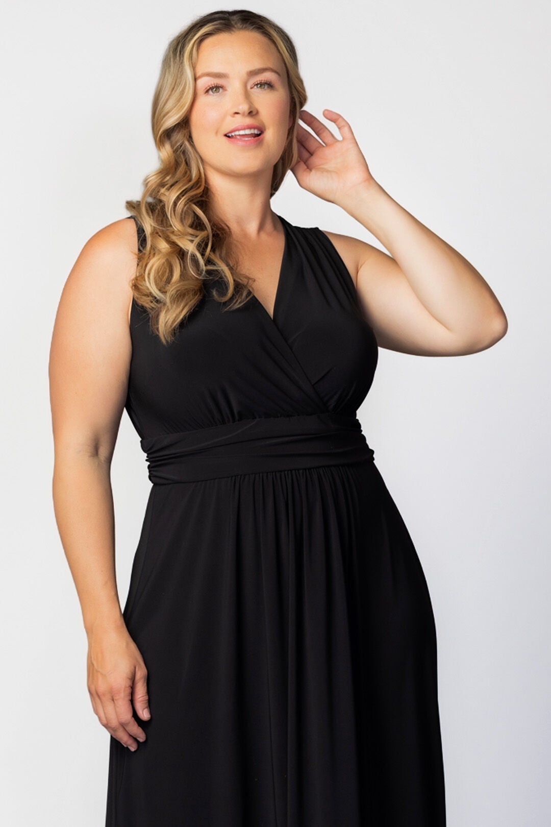 Daniela Sleeveless Maxi Dress, Black Noir / Black, alternate image number 2