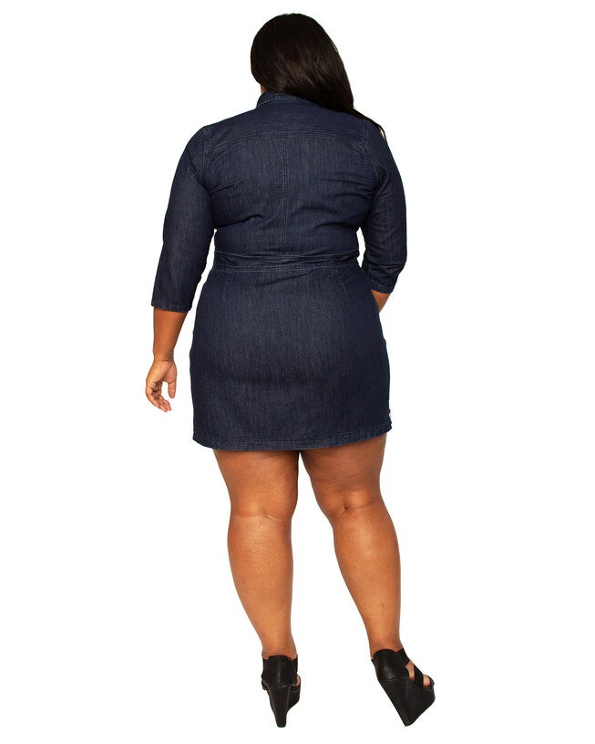 Emery Women's Denim Side Zip Mini Dress, , alternate image number 6