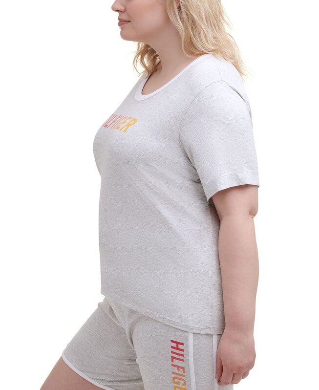 Tommy Hilfiger Women's Sport Plus Ombre Logo T-Shirt Gray Size 2X, , alternate image number 5