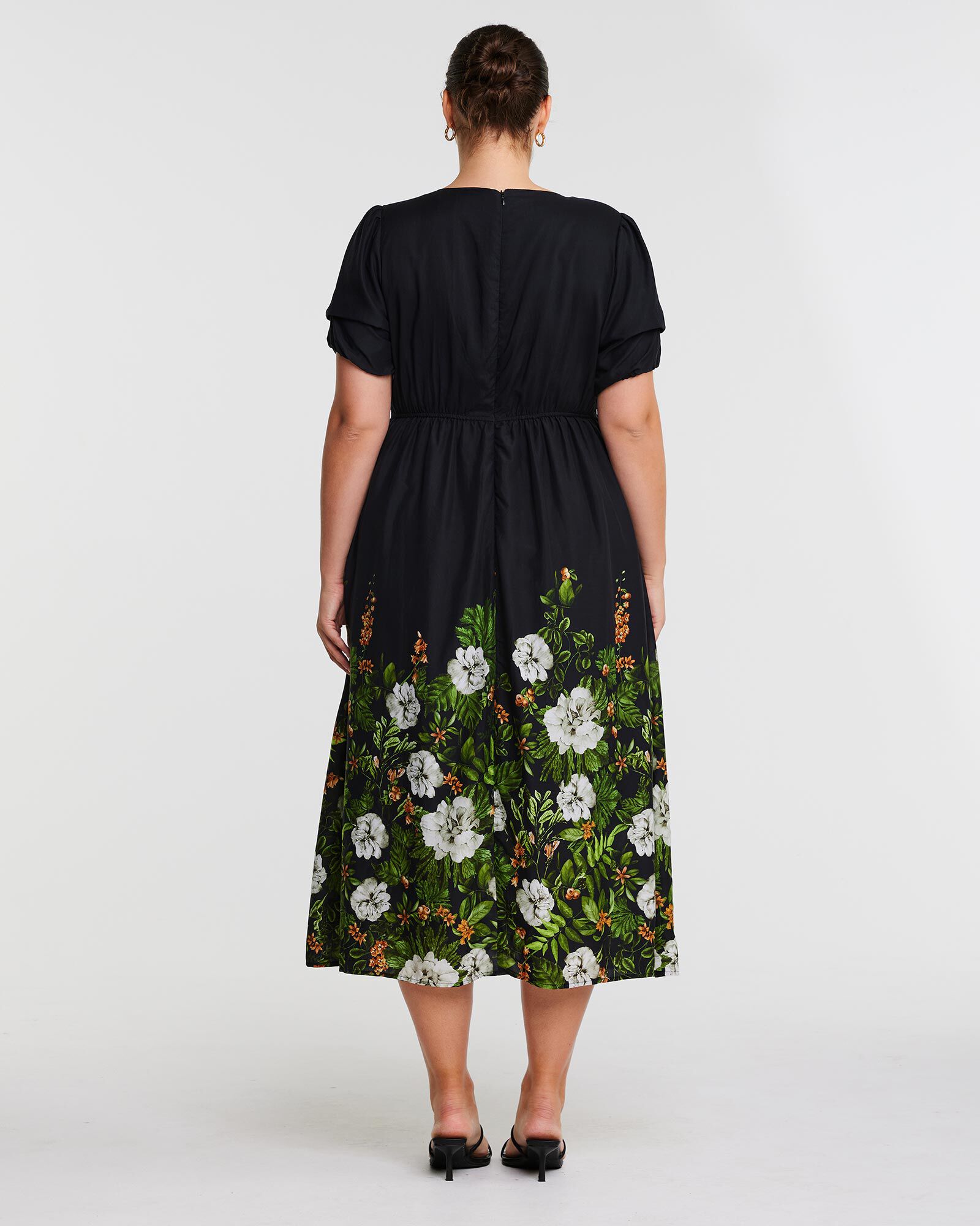Midnight Black Forest Midi Dress, , alternate image number 7