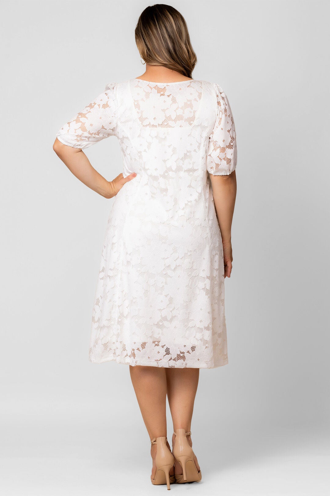 Emma Lace Shift Dress, White / White, alternate image number 1