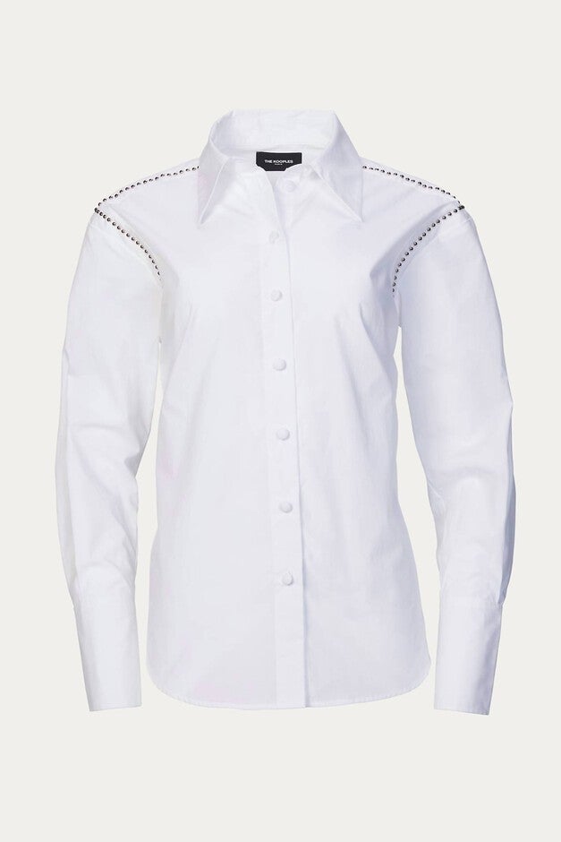 STUDDED SHIRT IN WHITE, White / White, hi-res image number null