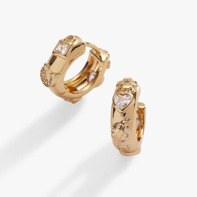 Love and Luck Huggie Hoops, Gold / Gold, hi-res image number 0