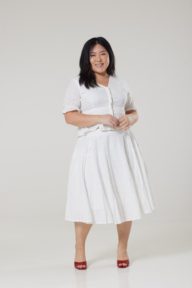 Angelina White Skirt, White / White, alternate image number null
