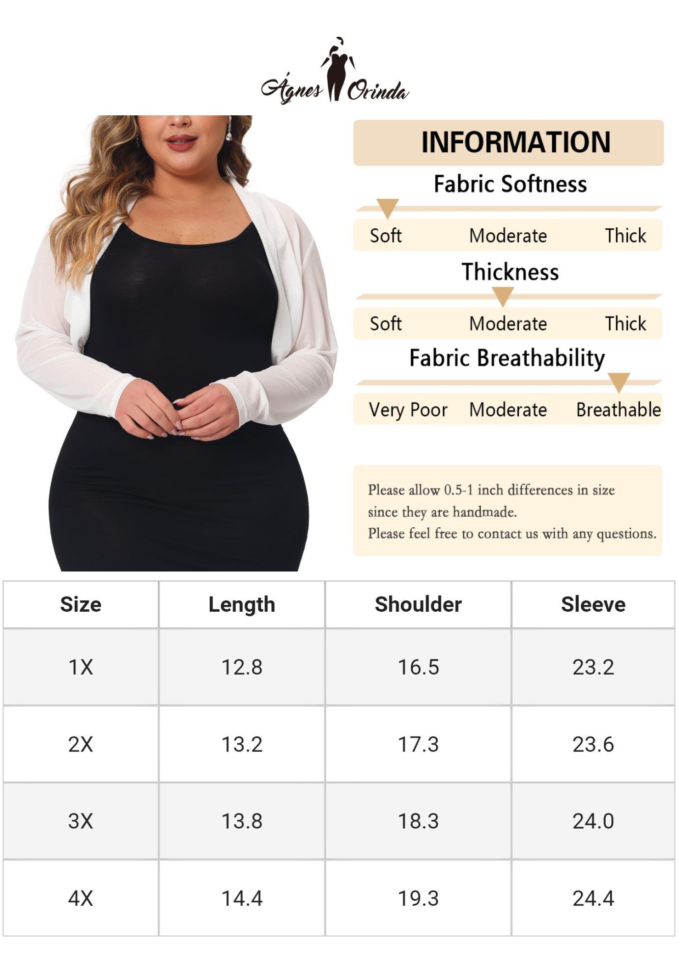 LONG SLEEVE SHEER BOLERO SHRUG MESH CROP CARDIGAN, White / White, alternate image number 4