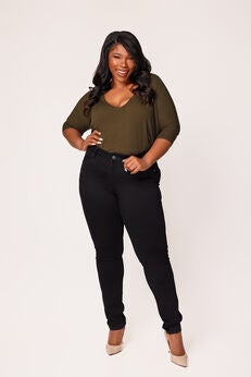 Mid Rise Skinny - Solid Black