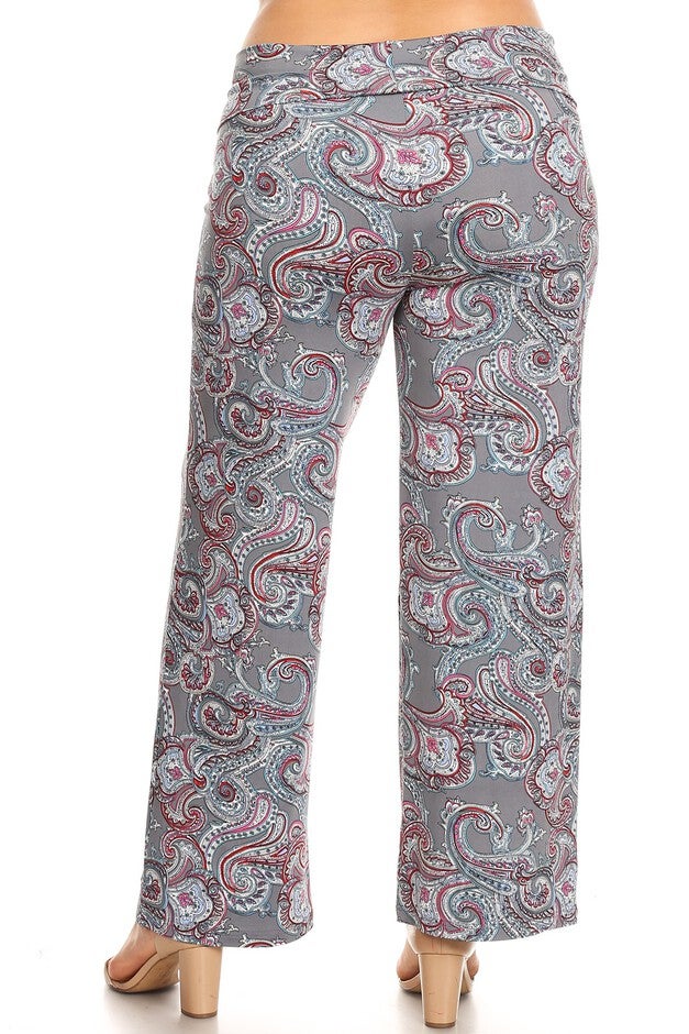 Paisley Printed Palazzo Pants, , alternate image number null