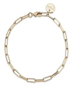 Elongated Link Chain Bracelet 7.5" Gold