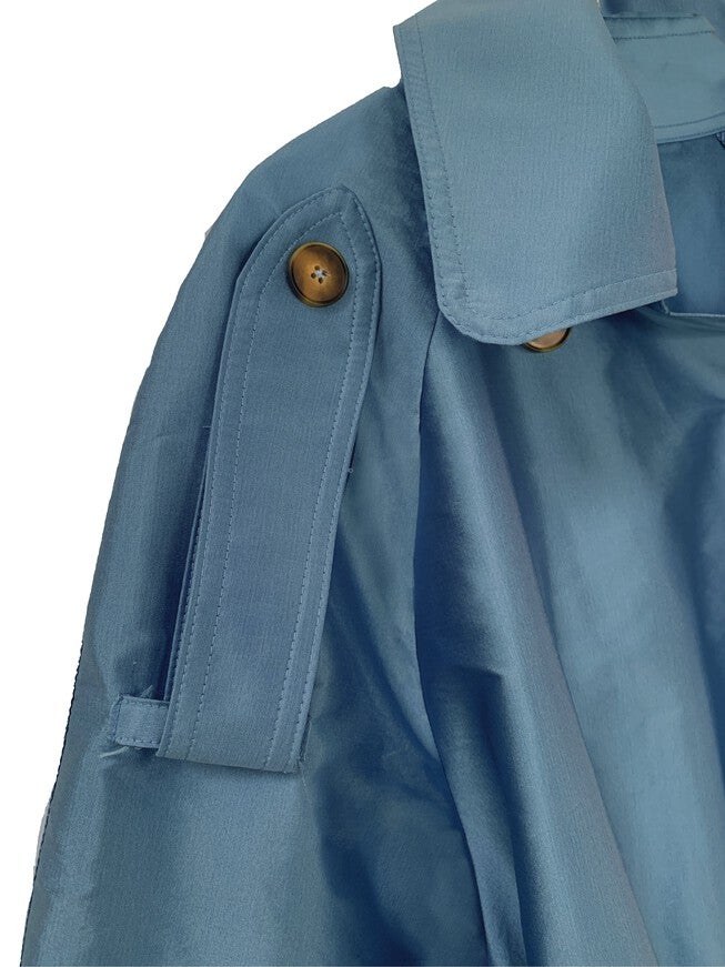 DELIA LONG OVERSIZED TRENCH, Light Blue / Light Blue, alternate image number 2