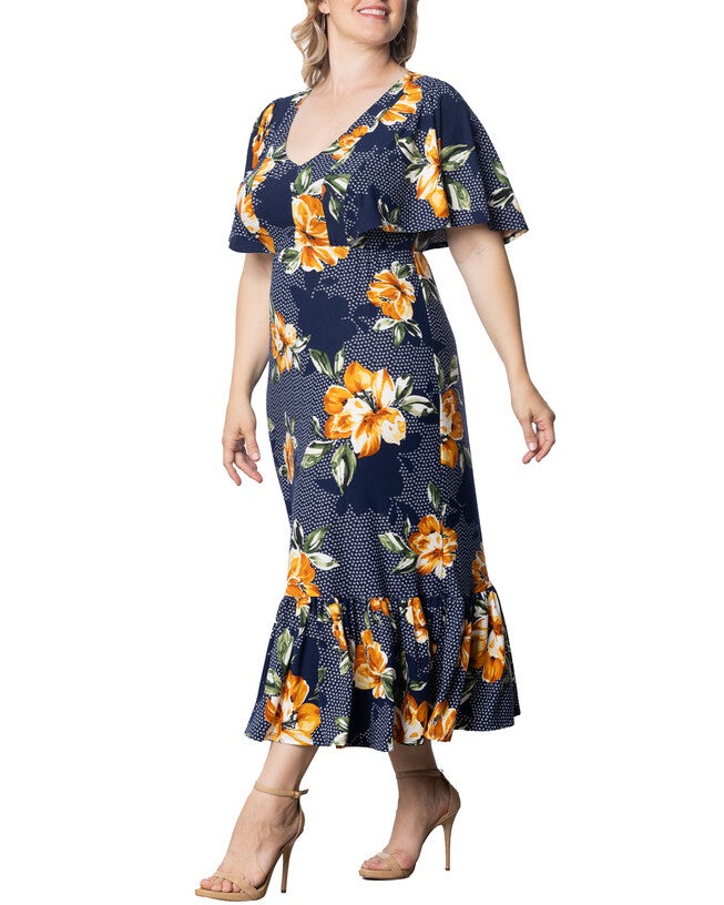 Madrid Maxi Dress, AMBER BLOSSOMS / Navy, alternate image number 2