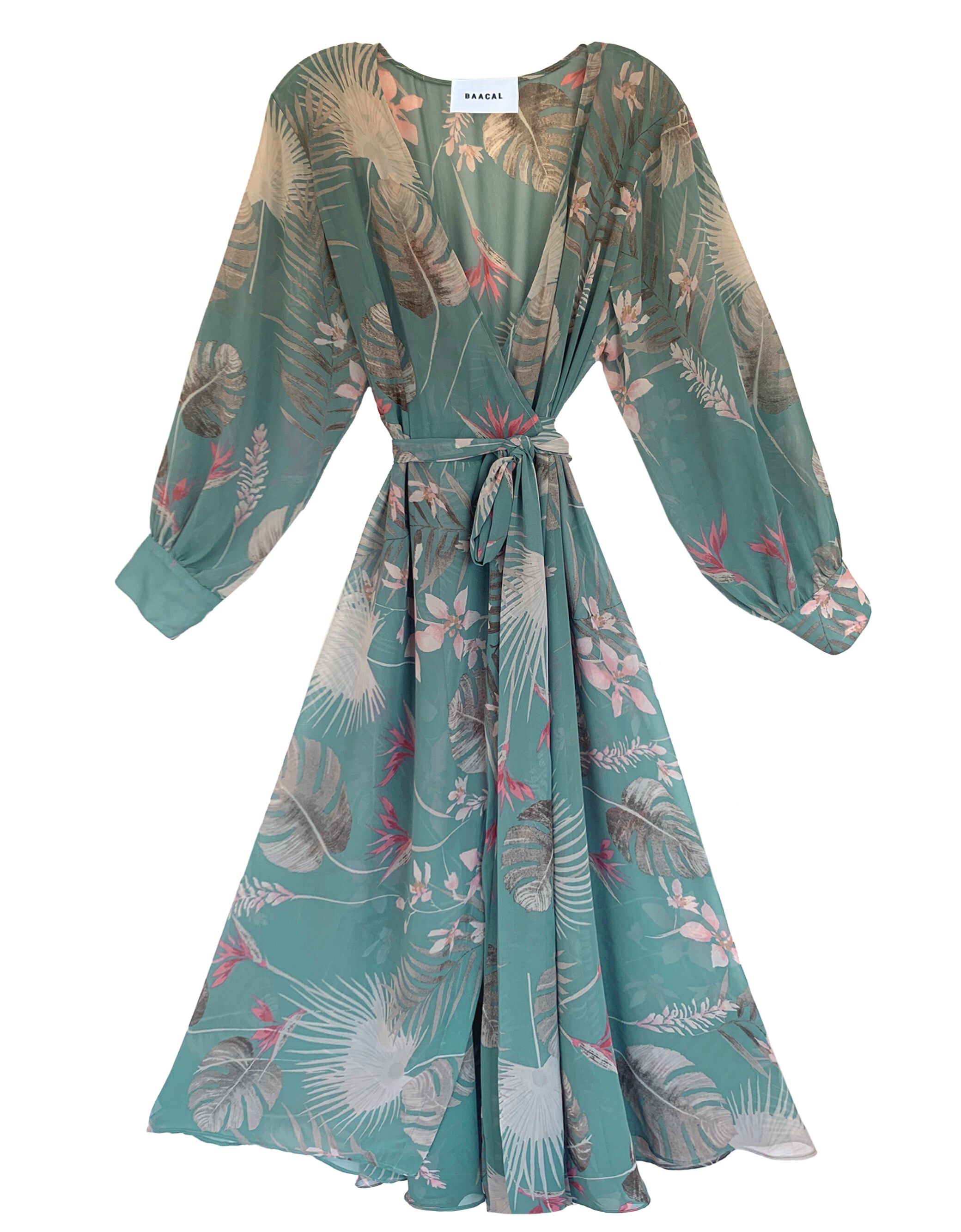 Midi Wrap Dress, Bora Bora / Light Blue, hi-res image number 0
