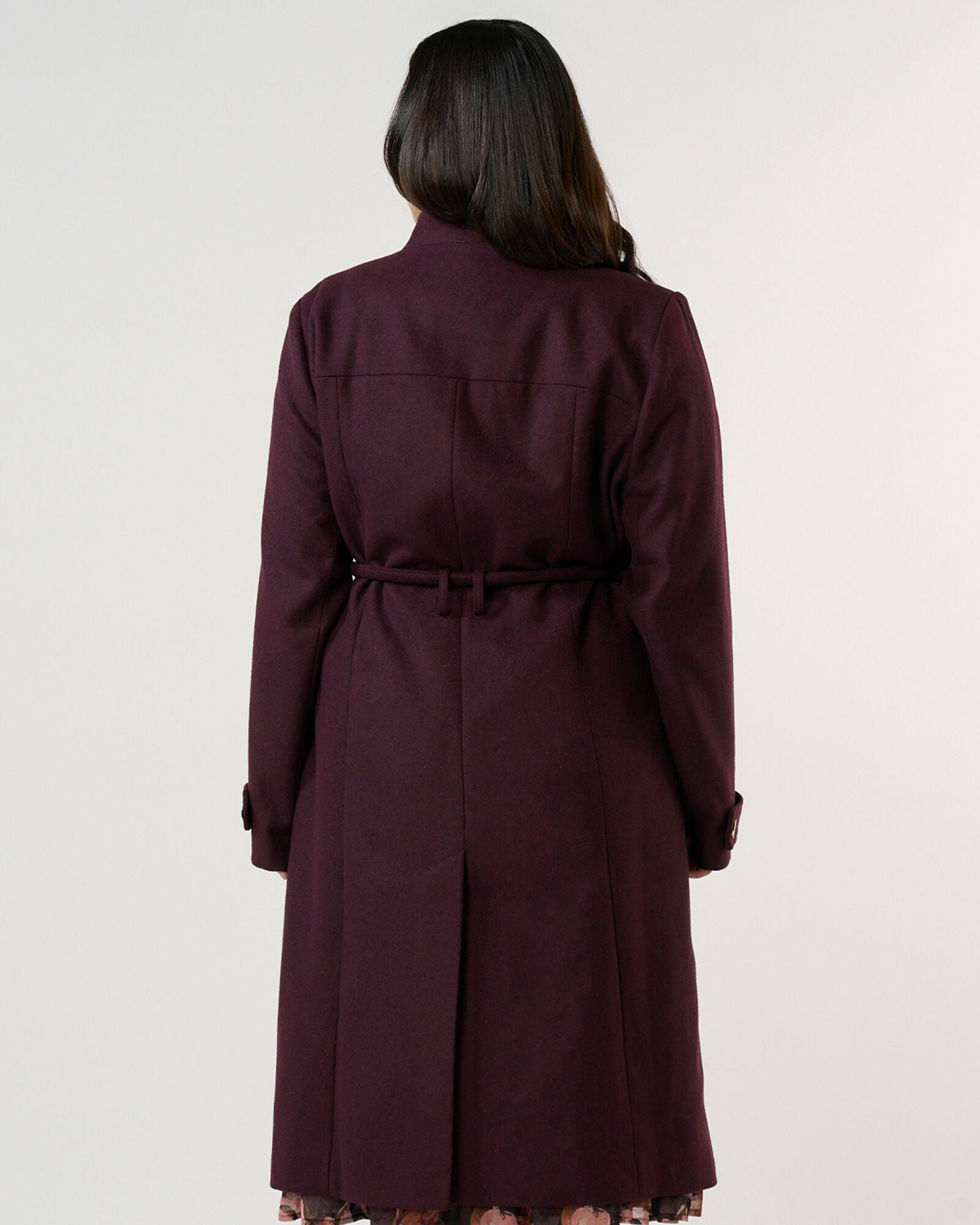 Reo Double-Breasted Assymetric Coat, Plum / Purple, alternate image number 2