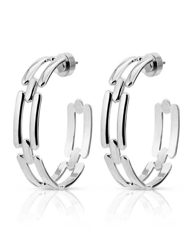 Fiona Hoops Silver, Silver / Silver, hi-res image number 0