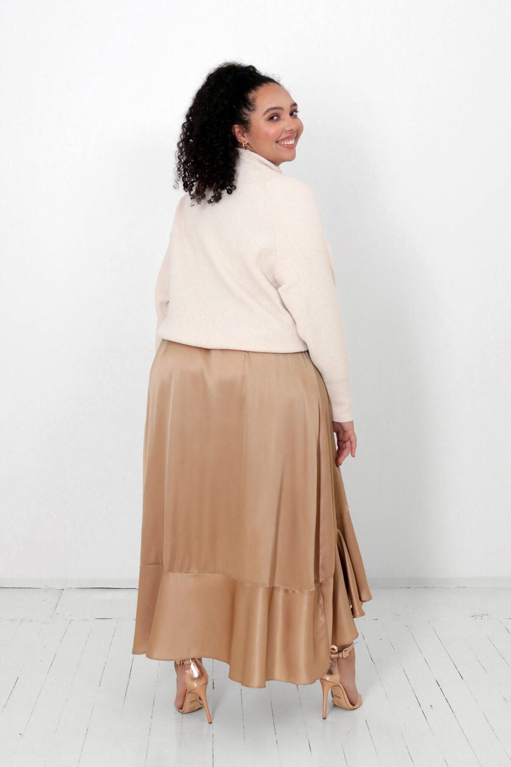 Juliette Wrap Skirt, Nude / Tan, alternate image number 2
