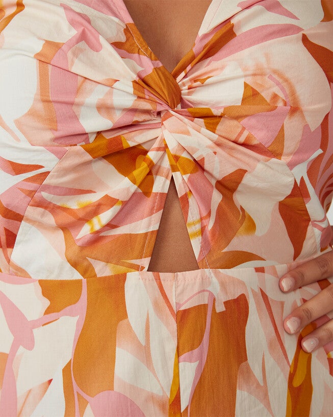 Aura Cascade Dress, Print / Orange, alternate image number 5