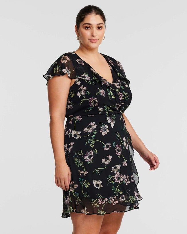 Climbing Rose Black Mini Dress, BLACKROSE / Black, alternate image number null