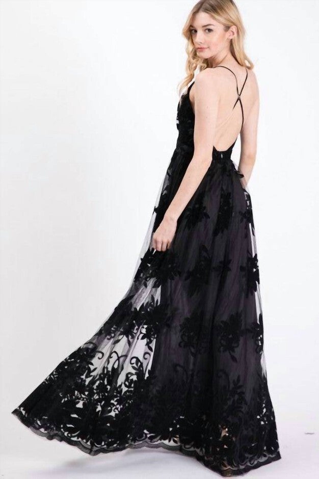 ENDLESS LOVE FLORAL MAXI DRESS IN NAVY, , alternate image number null