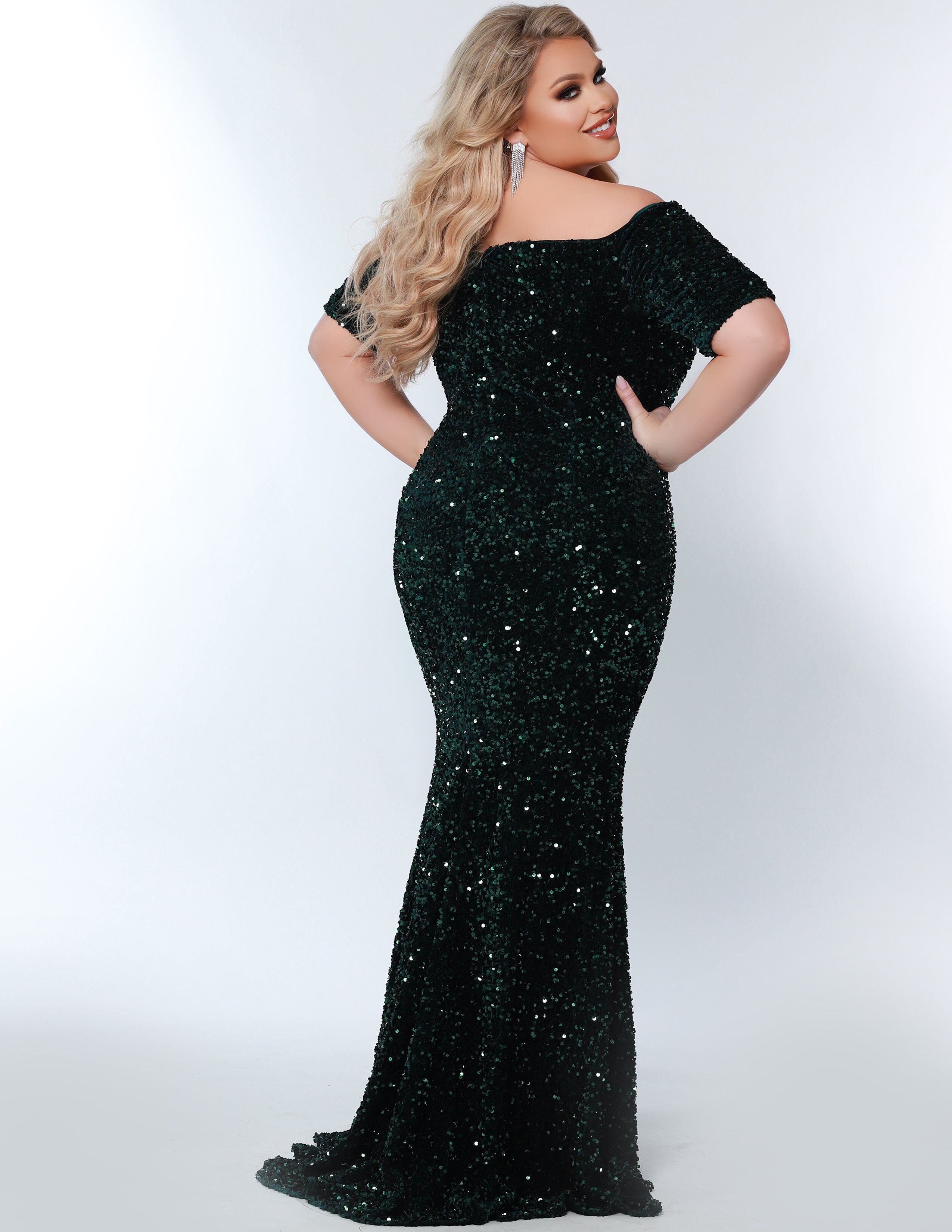 SPARK EVENING GOWN, Forest / Forest Green, alternate image number 1