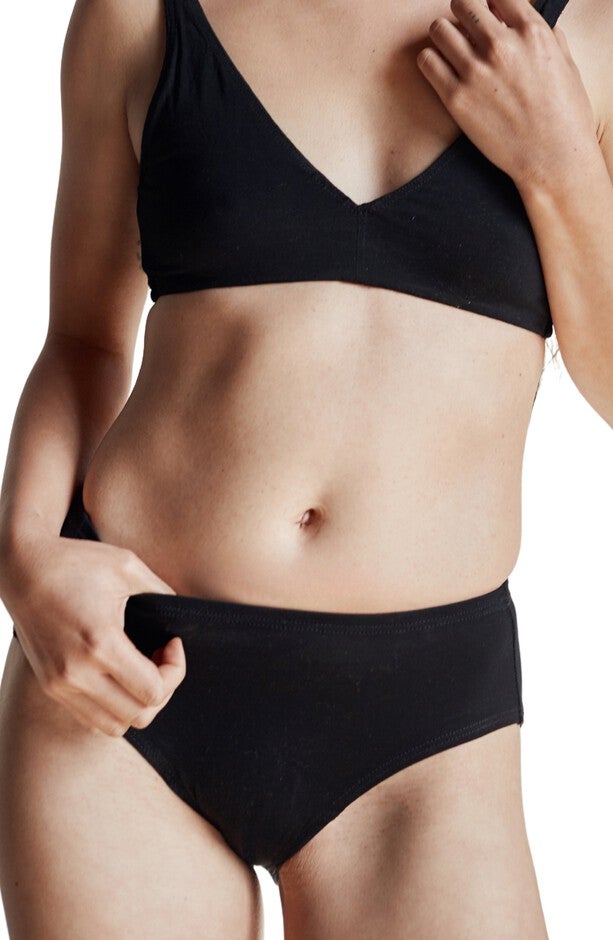 Mid-Rise Ultra Soft Sustainable Briefs, Black / Black, hi-res image number 0