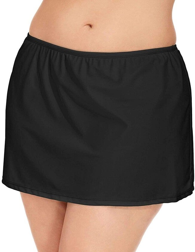 Island Escape Women's Plus Swim Skirt Swimsuit Black Size 22W, Black / Black, hi-res image number 0