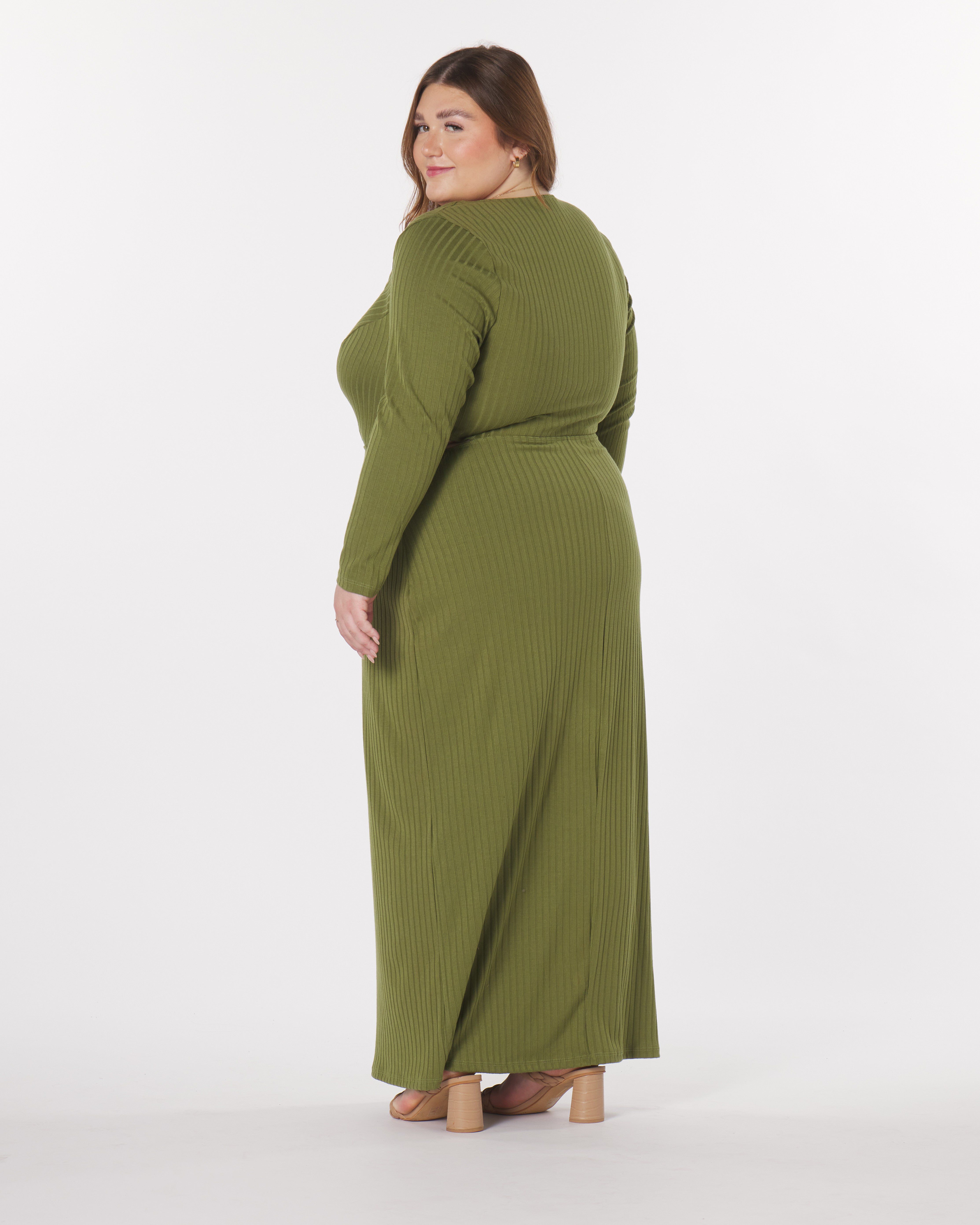 Madeline Cut-Out Maxi Dress, Olive / Olive Green, alternate image number 2