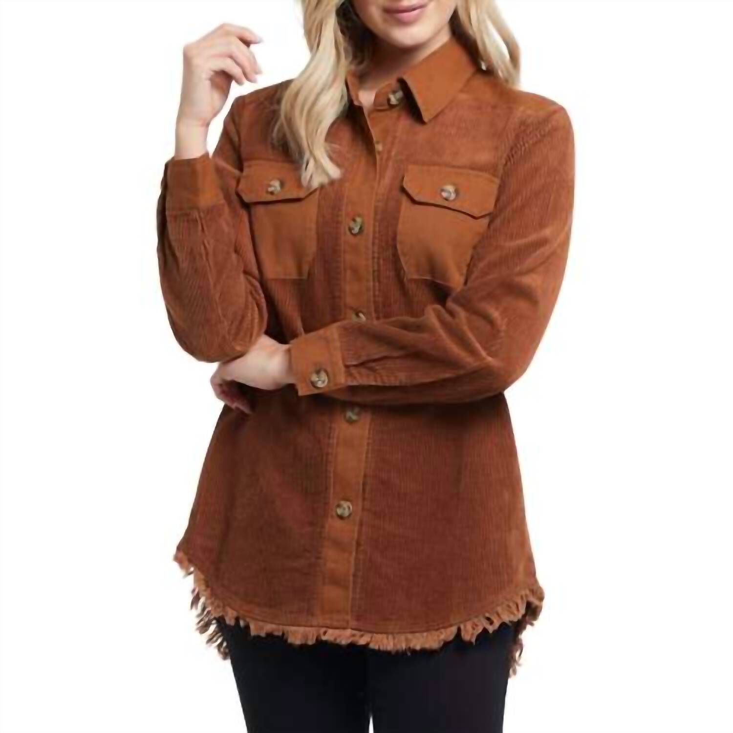 LONG SLEEVE SHACKET, Sepia / Brown, hi-res image number 0