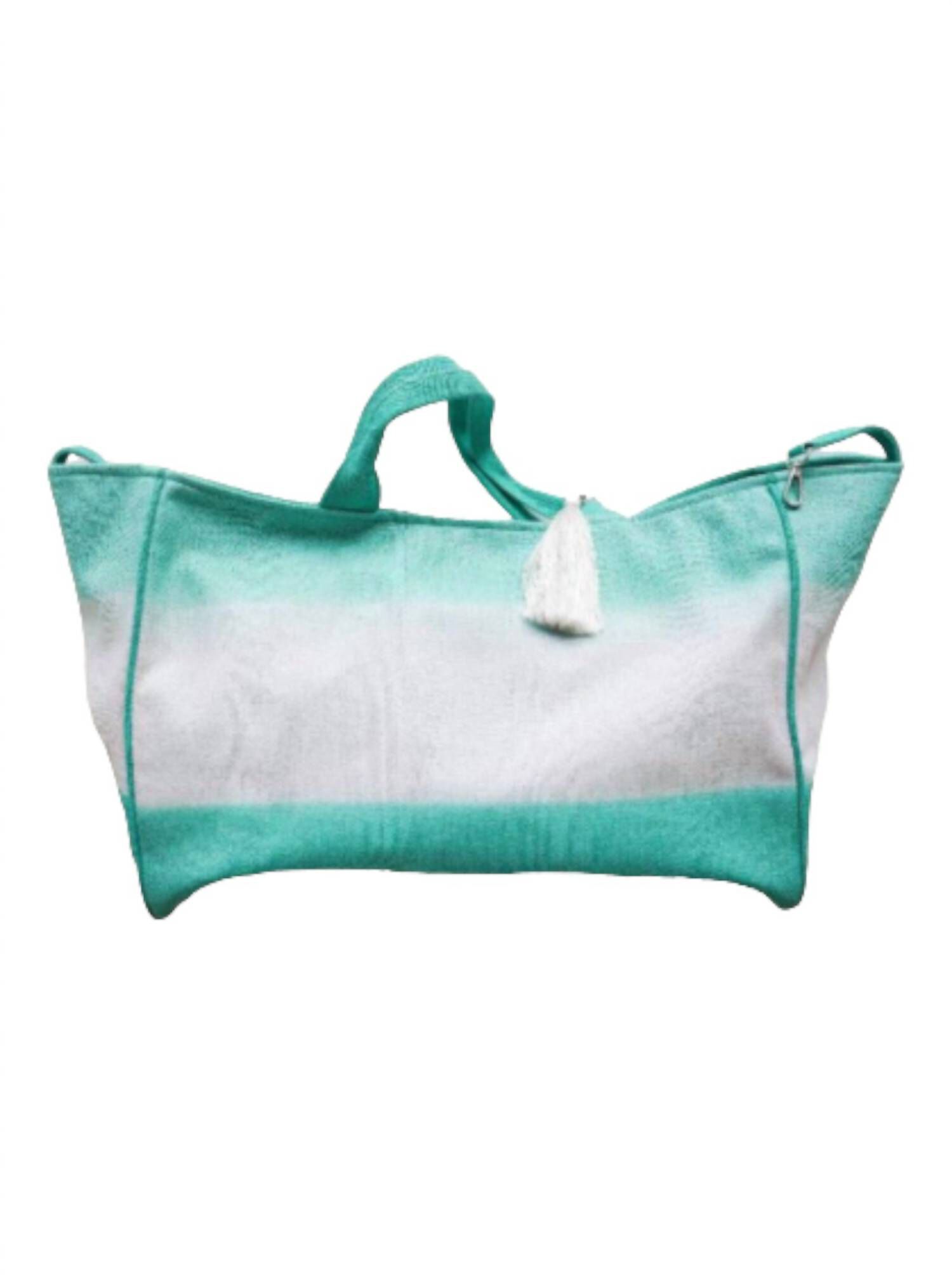 Canvas Dip Dye Beach Bag, Aqua / Aqua, hi-res image number 0
