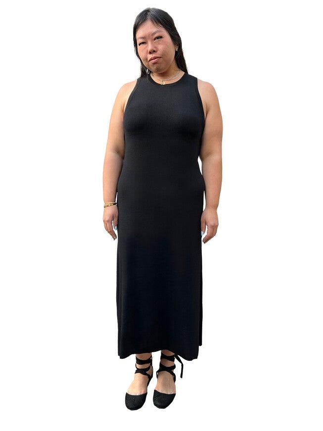 Tilda Sleeveless Knit Shift Dress with Slit, BLACK / Black, alternate image number 2