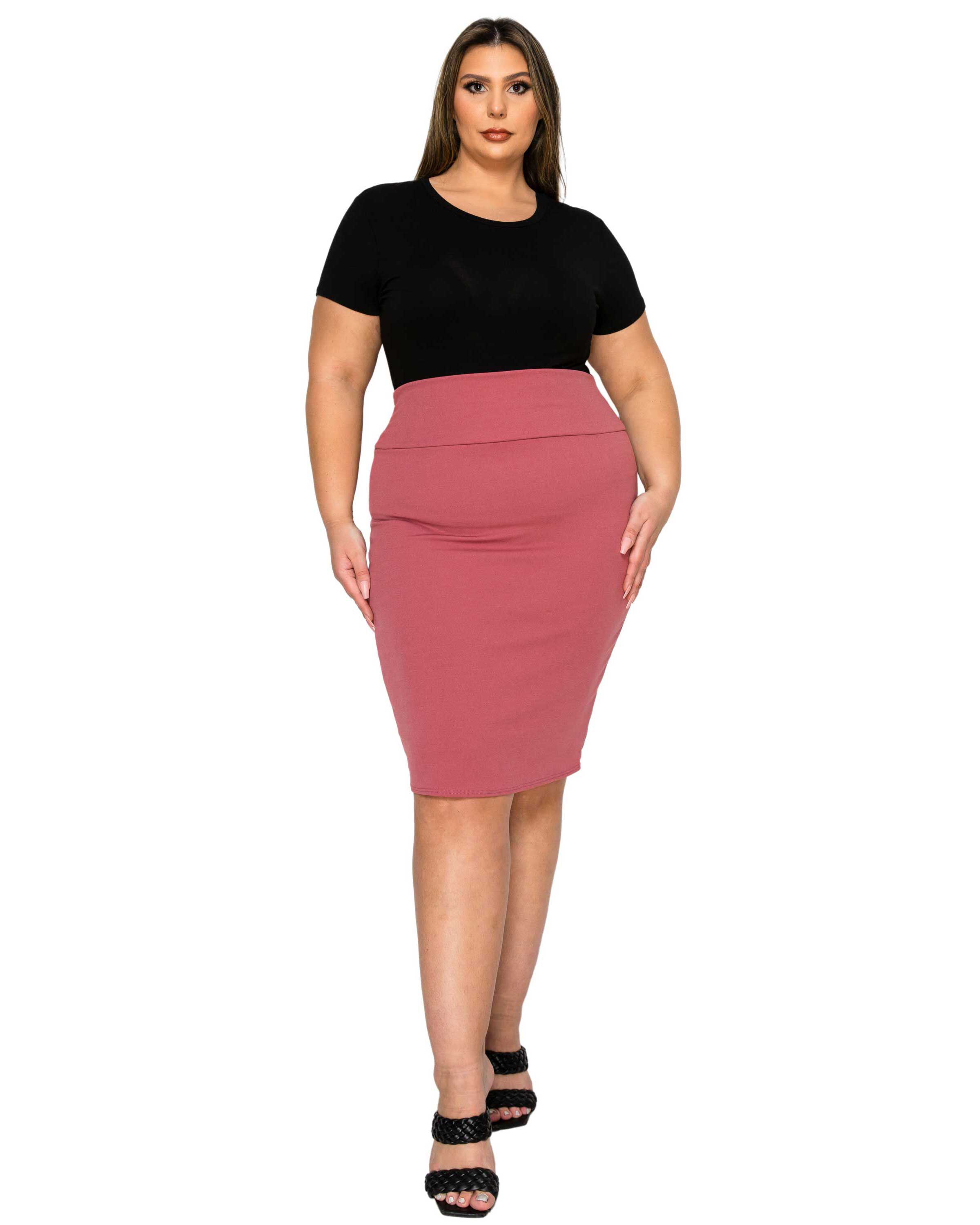 MOLLY PENCIL SKIRT, Marsala / Pink, hi-res image number 0