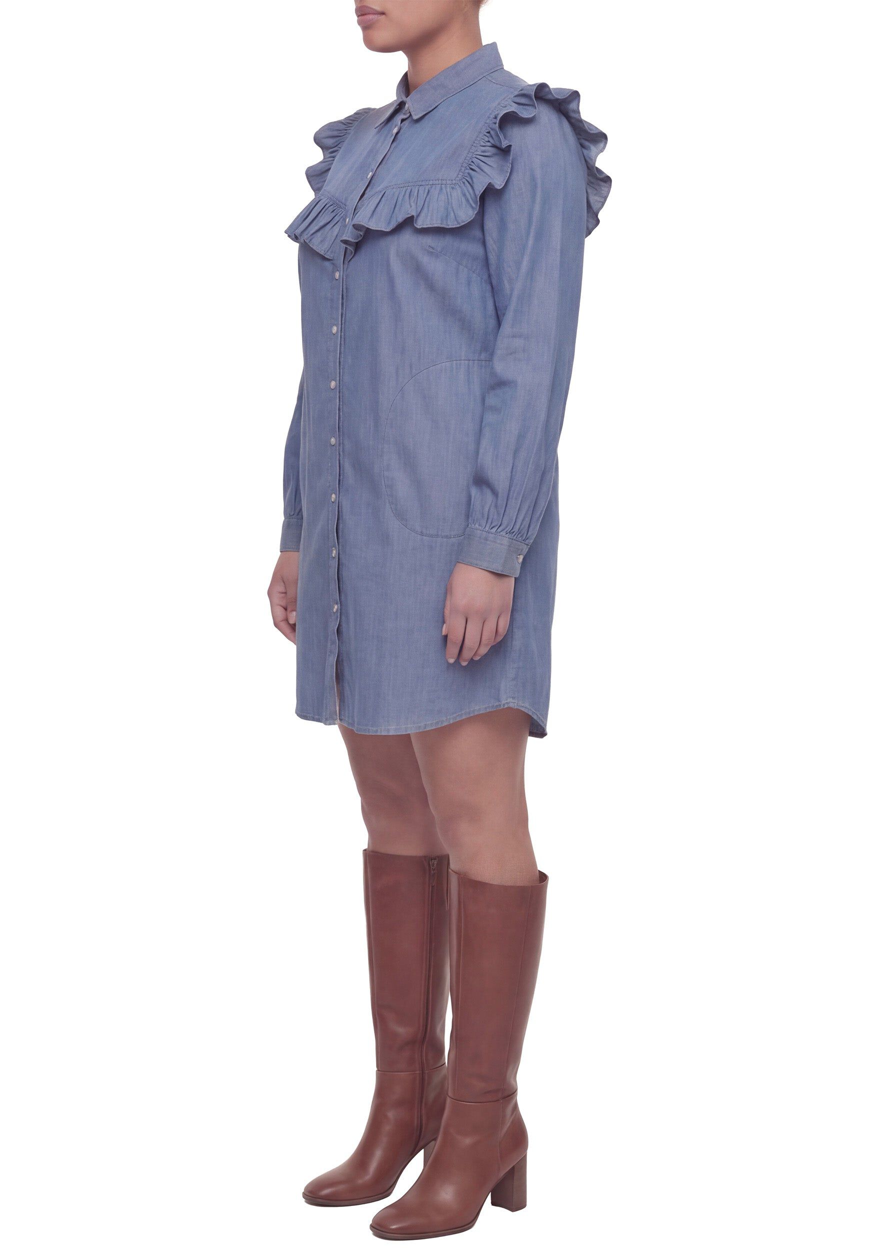 Parker Dress, Light Denim / Light Blue, alternate image number 2