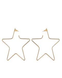 Large Full Star Earrings Gold