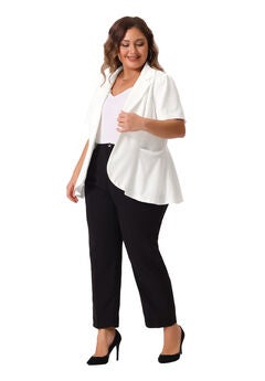 SHORT SLEEVE BUTTON BUSINESS SUIT BLAZER